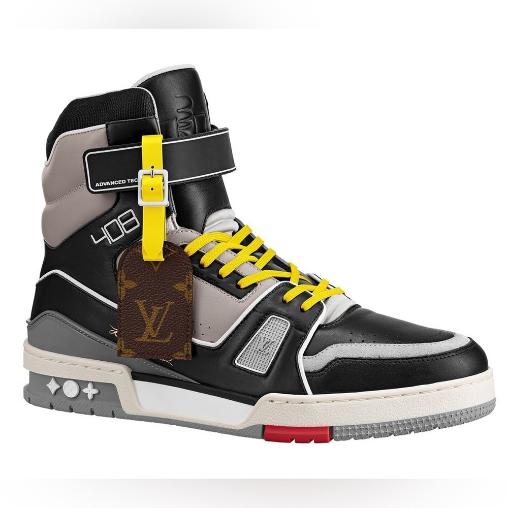 Louis Vuitton LIMITED EDITION LV Black and Gray High-Top Sneakers Virgil Abloh